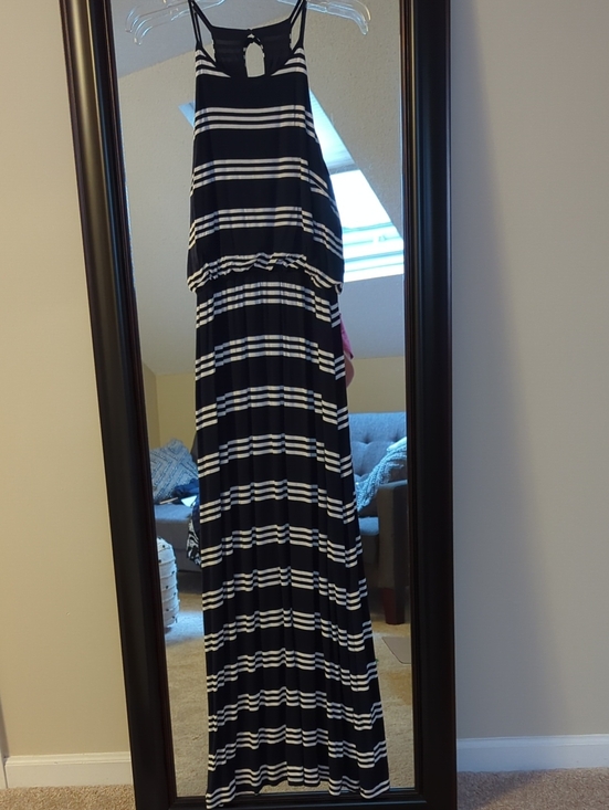 LOFT Dresses & Skirts - LOFT Navy And White Striped Maxi Dress